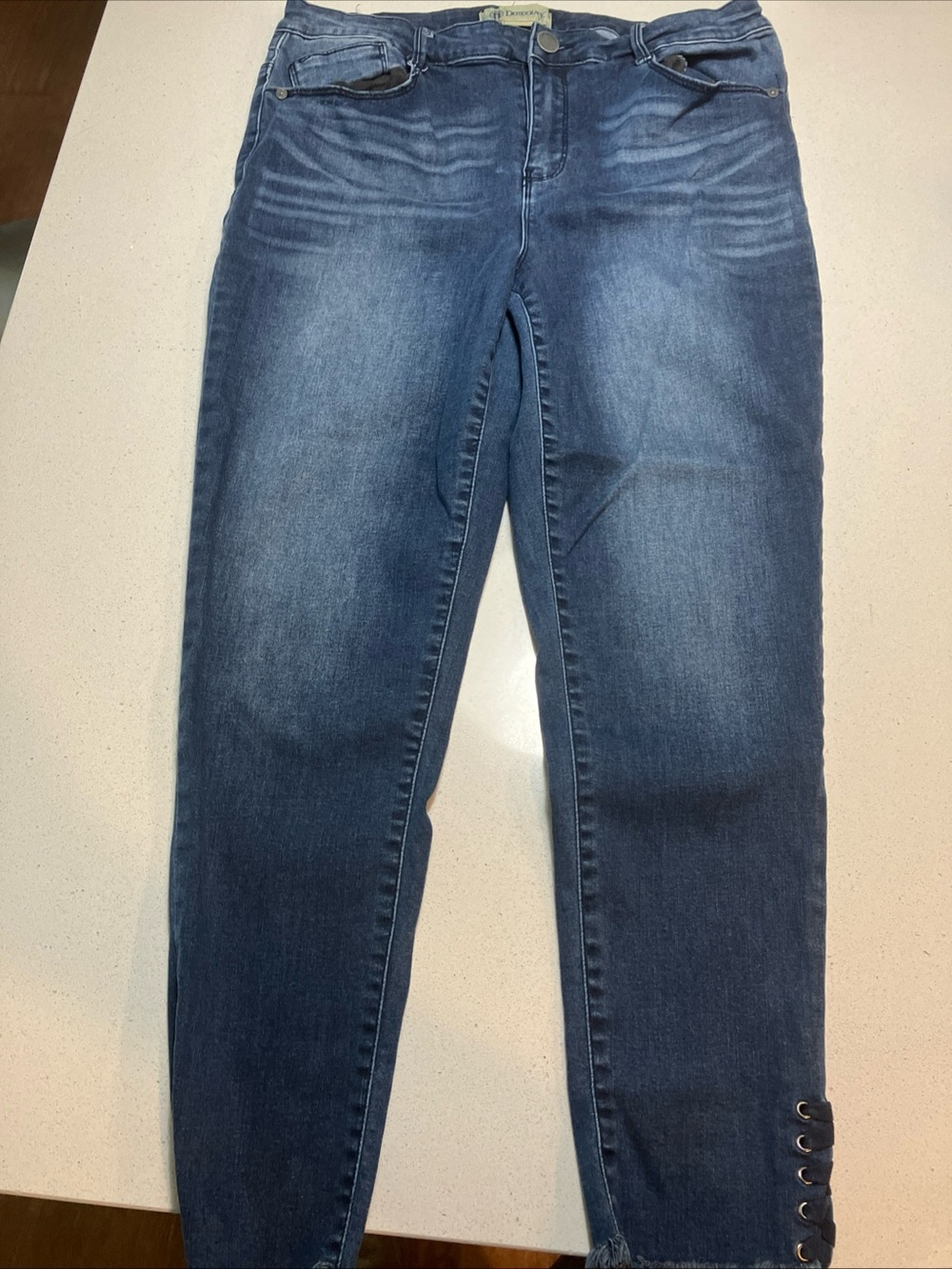 Democracy Mid Wash Ankle Crop Stretch Jeans - Blue